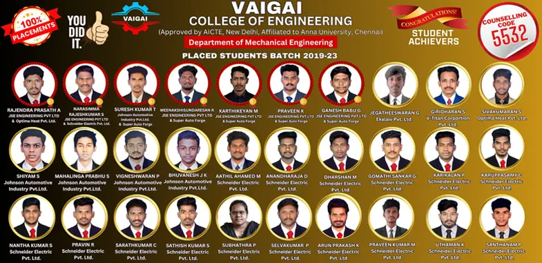 vaigai mechanical students placement