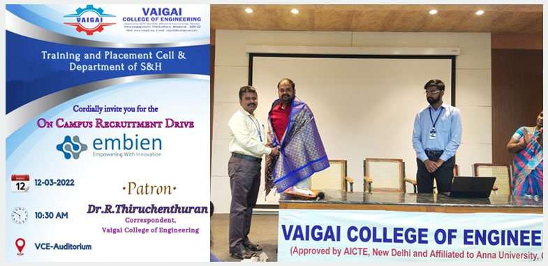 vaigai On-Campus Placement Drive